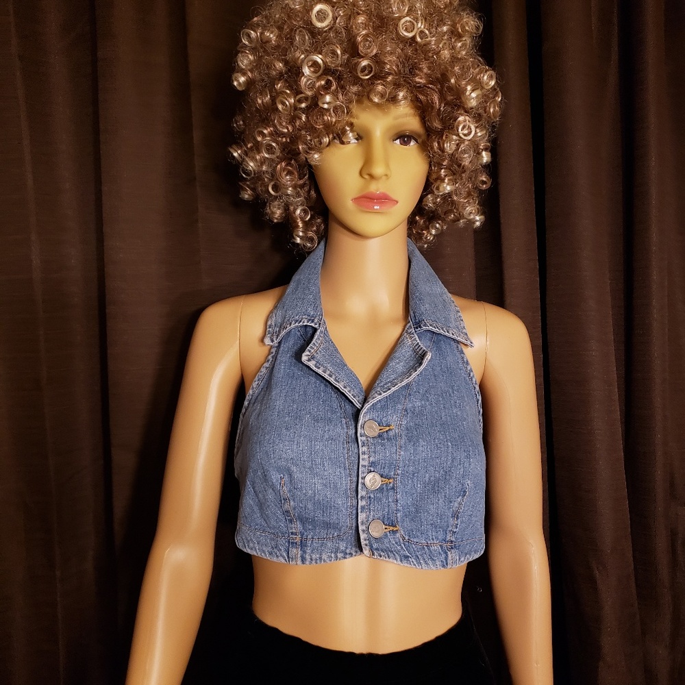 Y2K Bongo Gene Montesano Vintage 90's Denim Halter Top